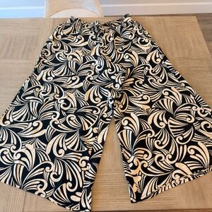 NEW Very J Black & Cream Boho Wide Leg Palazzo Pants 1X